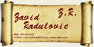 Zavid Radulović vizit kartica